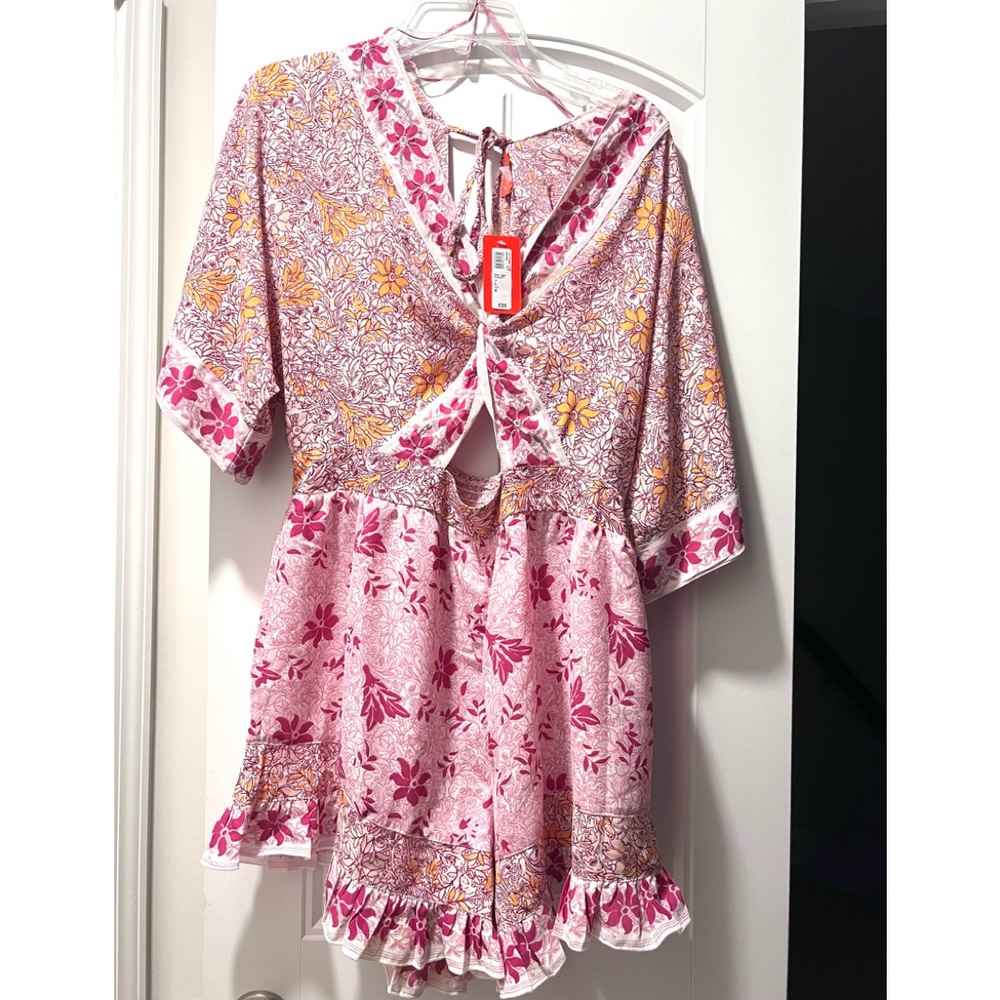 River Island floral romper, shirted waist